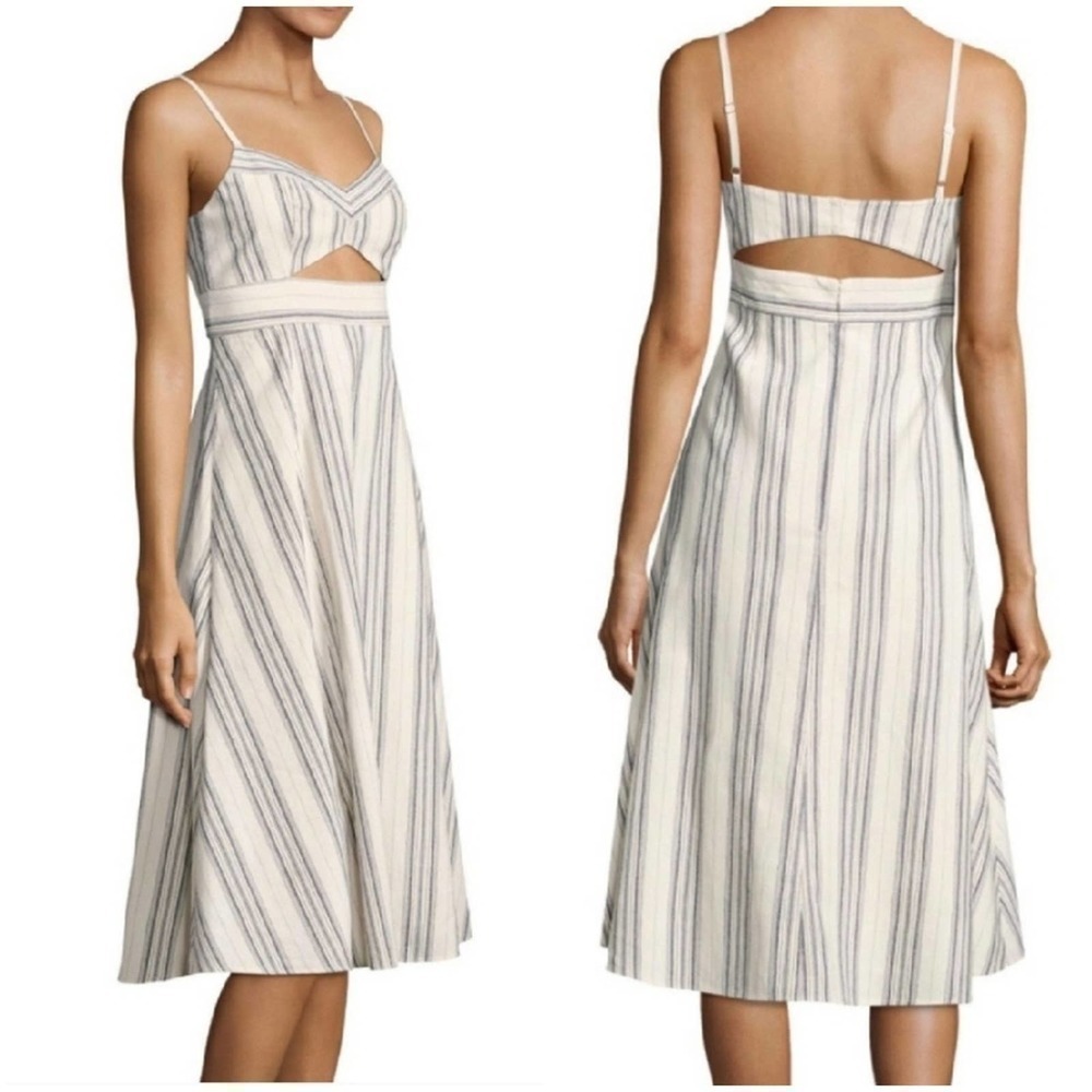 NEW! BCBGMAXAZRIA Peek A Boo Cut Out Midi Dress 12.